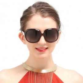 Oval Polarized HD Sunglasses for Women Polarized Metal Mirror UV 400 Lens Protection - Yellow - CZ198O8NR0N $31.26