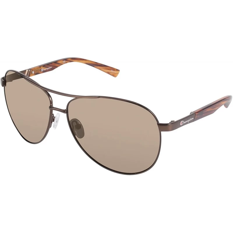 Oval Champion Men's Matte Brown metal alloy oval Sunglasses - CI12I8WENL5 $24.10