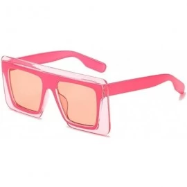 Oversized Trendy Oversized Square Sunglasses for Women Large Double Frame Shades UV Protection - C7 Pink Pink - CO190L5Y97E $...