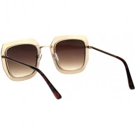 Butterfly Rhinestone Iced Thick Metal Oceanic Gradient Lens Designer Sunglasses - Gold Brown - CP18I4E0URG $10.35