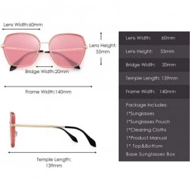 Oversized Oversized Polarized Sunglasses for Women Polygon Designer Shades UV400 - Pink Gold Frame / Ploarized Pink Lens - CZ...