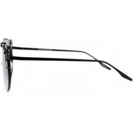 Oversized Super Wide Oversized Sunglasses Futuristic Wire Metal Flat Top Shades UV 400 - Black (Smoke) - CC186L52AAZ $14.32