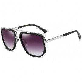 Oversized Oversized Square Sunglasses for Men Women Pilot Shades Gold Frame Retro Brand Designer - CK18YUGYTXX $31.68