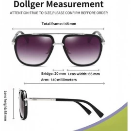 Oversized Oversized Square Sunglasses for Men Women Pilot Shades Gold Frame Retro Brand Designer - CK18YUGYTXX $12.12