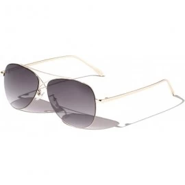 Round Austin Round X Bridge Thin Frame Aviator Sunglasses - Smoke - C7197LLO9X7 $26.33