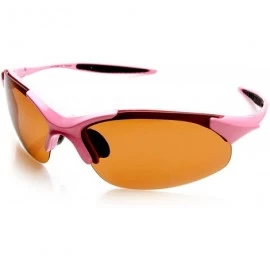 Sport Polarized Lens Durable TR90 Lightweight Sports Sunglasses (Pink) - C21281V7MGB $14.23