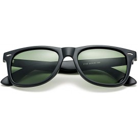Square Classic Polarized Sunglasses for Men Women Retro UV400 Sun Glasses - A6 Matte Black Frame/G15 Lens - CG18S9KHG6K $9.28