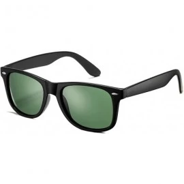 Square Classic Polarized Sunglasses for Men Women Retro UV400 Sun Glasses - A6 Matte Black Frame/G15 Lens - CG18S9KHG6K $9.28