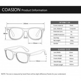 Square Classic Polarized Sunglasses for Men Women Retro UV400 Sun Glasses - A6 Matte Black Frame/G15 Lens - CG18S9KHG6K $9.28