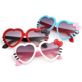 Aviator 2019 Fashion Summer Cartoon Cute Heart Bow Cat Sunglasses Glasses Pink - Blue - CW18YKUOZ90 $9.76
