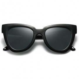 Butterfly Retro Cat Eye Sunglasses Women Men Vintage Square Tortoise Shell Fashion Cateye Sunglasses - Black Frame - CQ194K3R...