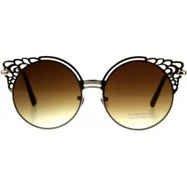Round Round Wing Top Sunglasses Womens Cutout Fashion Shades UV 400 - Gold - CV18EY8AUI4 $20.15