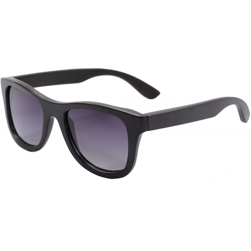Wayfarer Genuine Handmade Wood Sunglasses Anti-glare Polarized Bamboo Layer UV400 Glasses-Z6016 - Bamboo Black - CD129RO30BH ...