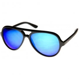 Aviator Classic Teardrop Flash Mirror Color Lens Plastic Aviator Sunglasses 55mm - Black Ice - CQ11V1AKMVB $9.61