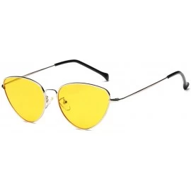 Cat Eye Sunglasses for Women Cat Eye Vintage Sunglasses Retro Glasses Eyewear UV Protection - Yellow - CM18QX5DNA3 $9.38