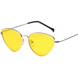 Cat Eye Sunglasses for Women Cat Eye Vintage Sunglasses Retro Glasses Eyewear UV Protection - Yellow - CM18QX5DNA3 $9.38