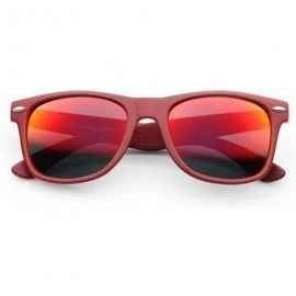 Wayfarer Classic Horn Rimmed Sunglasses with Flash Mirro Lens - Red Fire - CJ11XOOB1E5 $11.71