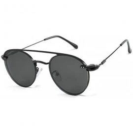 Round 2019 retro new mirror polarized magnet outer ring polarized inner ring flat mirror unisex sunglasses - CK18TX4OWM7 $27.10