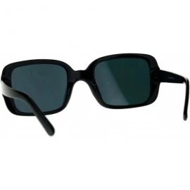 Rectangular Womens Thick Plastic Minimal Color Mirror Mod Sunglasses - Black Pink - CW18C7IY7C2 $8.86