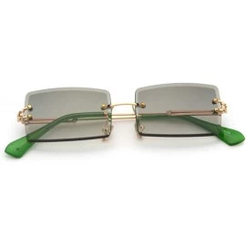 Rimless Fashion Rimless Sunglasses Women Accessories Rectangle Female Sun Glasses Green Black Brown Square Eyewear - C718T9XH...