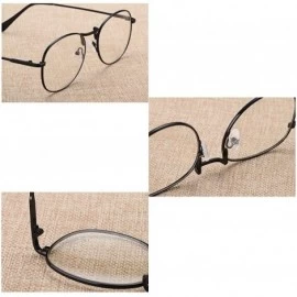 Round Men women retro glasses full frame round resin lenses myopia glasses - Black - CN18EA997M5 $26.17