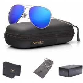 Wrap Aviator Sunglasses for Women Polarized Mirror with Case - UV 400 Protection 60MM - 5-Blue/frame 145mm - CU186XWOOTU $12.89