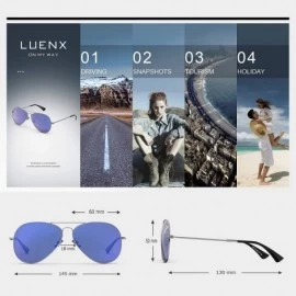 Wrap Aviator Sunglasses for Women Polarized Mirror with Case - UV 400 Protection 60MM - 5-Blue/frame 145mm - CU186XWOOTU $12.89