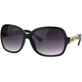 Butterfly Oceanic Gradient Lens Heart Shape Valentine Love Metal Rim Sunglasses - Black Smoke - CS185NNCQHA $14.54