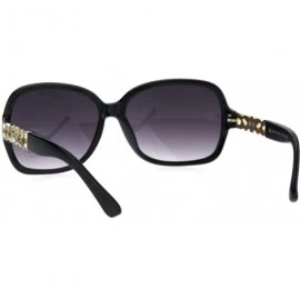 Butterfly Oceanic Gradient Lens Heart Shape Valentine Love Metal Rim Sunglasses - Black Smoke - CS185NNCQHA $14.54