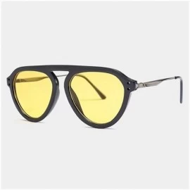 Oversized Oversized Cat Eye Sunglasses for Men and Women UV400 - C8 Black Yellow - CE1987ACDQZ $22.86