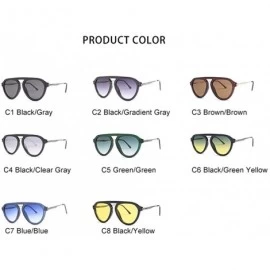 Oversized Oversized Cat Eye Sunglasses for Men and Women UV400 - C8 Black Yellow - CE1987ACDQZ $9.63