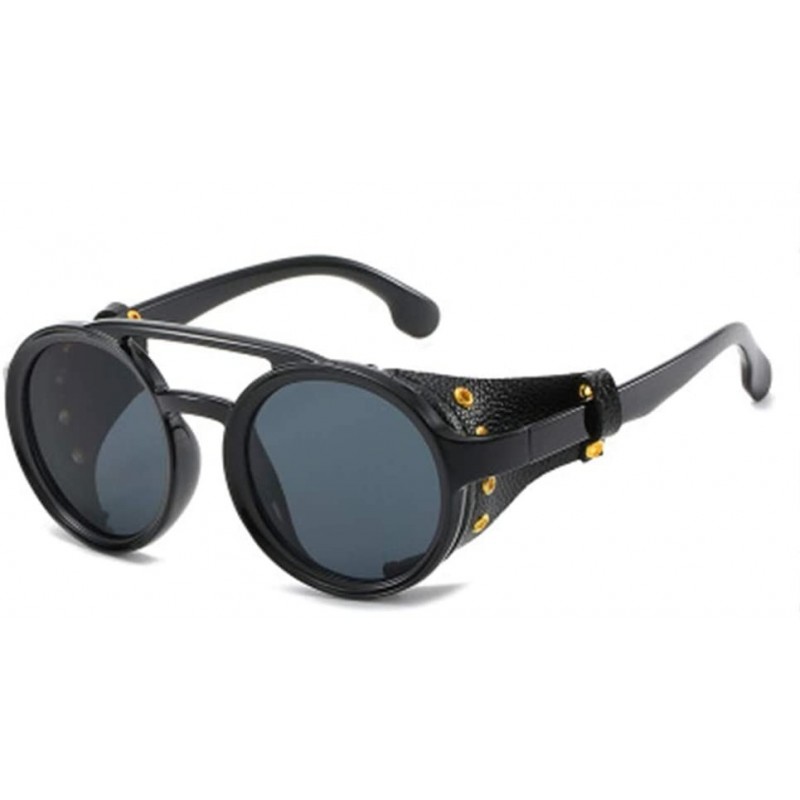 Sport Fashion Leather Buckle PC Sunglasses Retro UV Protection Sunglasses - 3 - CJ190KAAWE3 $33.50