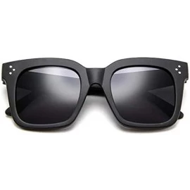 Round Men and Women Classic Round Retro Plastic Frame Vintage Inspired Sunglasses - Matte Black Frame/Grey Lens - CC19034EC7O...