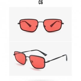 Square Unregularly Square Frame Sunglasses Trendy Glasses for Women Easy Matching - Blackred - CL18AXAW03L $11.18