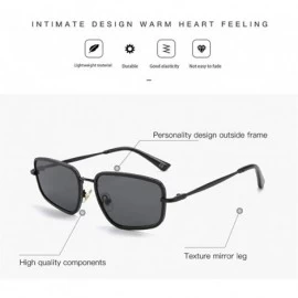 Square Unregularly Square Frame Sunglasses Trendy Glasses for Women Easy Matching - Blackred - CL18AXAW03L $11.18