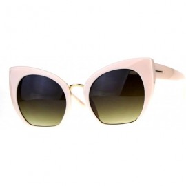 Oversized Womens Oversized Fashion Sunglasses Square Cateye Butterfly Frame UV 400 - Peach (Brown) - CG18C9DRT65 $24.86