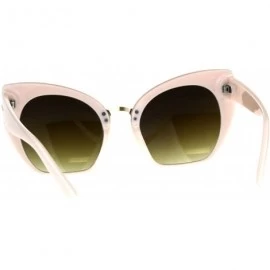 Oversized Womens Oversized Fashion Sunglasses Square Cateye Butterfly Frame UV 400 - Peach (Brown) - CG18C9DRT65 $11.02
