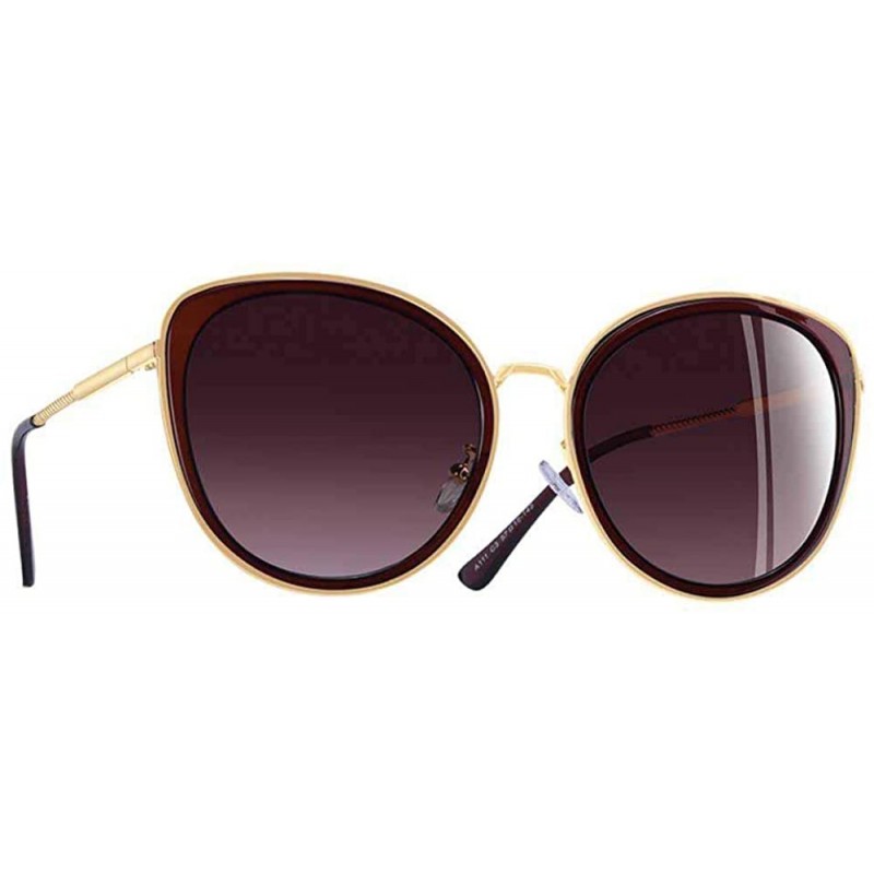 Aviator New 2019 Cat Eye Sunglasses Women Gradient Lens Polarized C1Gray - C2brown - C818XAIWDHW $14.65
