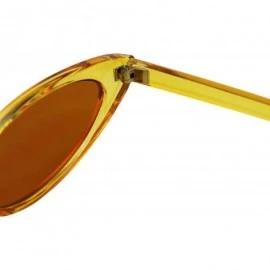 Oval Slim Vintage Small Oval Narrow Colored Wide Mirrored Mod Hype Fashion Sunglasses - CO18QC7906A $9.10