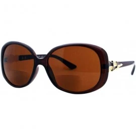 Oval Womens Bifocal Lens Sunglasses Readers Oval Rectangular Fashion UV 400 - Brown - CG185M062DY $21.85