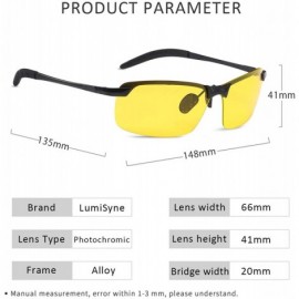 Sport Men Night Vision Sunglasses for Driving Polarized Photochromatic Eyewear Gradient lens Alloy Frame UV400 Outdoor - CS18...