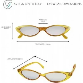 Oval Slim Vintage Small Oval Narrow Colored Wide Mirrored Mod Hype Fashion Sunglasses - CO18QC7906A $20.35