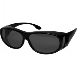 Wrap Sunglasses Polarized Prescription Eyeglasses Fitover - Smoke Grey Lens - CV18EKR5CS0 $23.83
