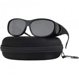 Wrap Sunglasses Polarized Prescription Eyeglasses Fitover - Smoke Grey Lens - CV18EKR5CS0 $11.52