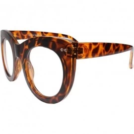 Cat Eye Womens Oversized Exaggerated Retro Cat Eye Clear Lens Eye Glasses - Tortoise - CO197052HMC $9.48