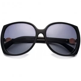 Goggle Women's UV400 oversized Polarized sunglasses with rose decorated sunglasses - Matte Black - C812FMY40O7 $29.84