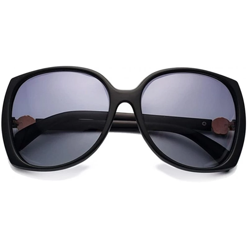 Goggle Women's UV400 oversized Polarized sunglasses with rose decorated sunglasses - Matte Black - C812FMY40O7 $19.10