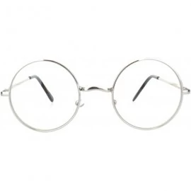 Round Mens Classic Hippie Round Circle Lens Hipster Metal Rim Eye Glasses - Silver Clear - C018OZ5NHY3 $17.96