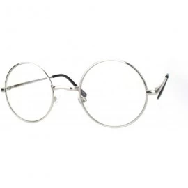 Round Mens Classic Hippie Round Circle Lens Hipster Metal Rim Eye Glasses - Silver Clear - C018OZ5NHY3 $7.28