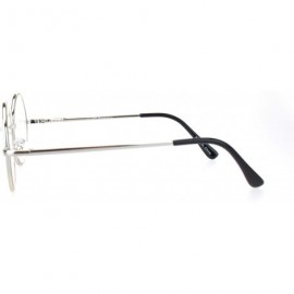 Round Mens Classic Hippie Round Circle Lens Hipster Metal Rim Eye Glasses - Silver Clear - C018OZ5NHY3 $7.28